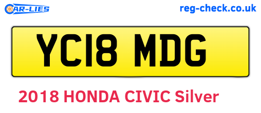 YC18MDG are the vehicle registration plates.