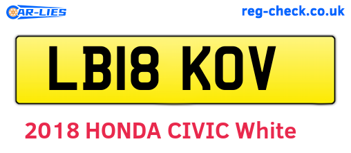 LB18KOV are the vehicle registration plates.
