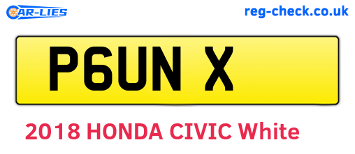 P6UNX are the vehicle registration plates.