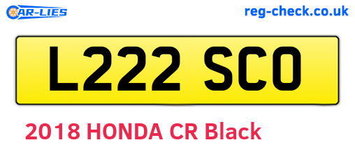 L222SCO are the vehicle registration plates.