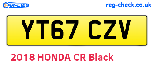 YT67CZV are the vehicle registration plates.