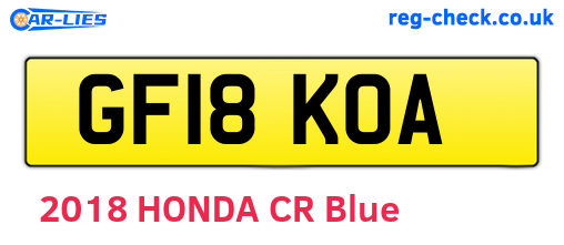 GF18KOA are the vehicle registration plates.