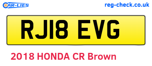 RJ18EVG are the vehicle registration plates.
