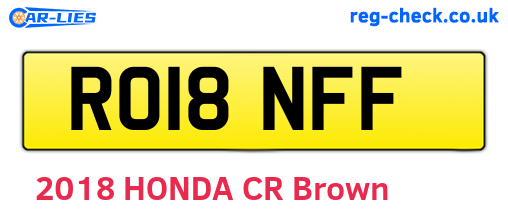RO18NFF are the vehicle registration plates.