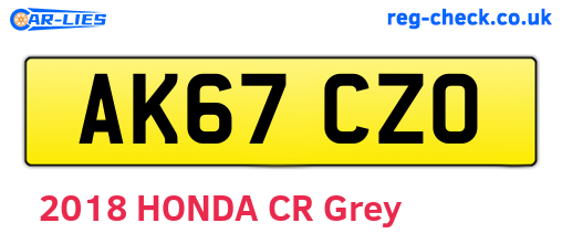 AK67CZO are the vehicle registration plates.