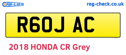 R60JAC are the vehicle registration plates.