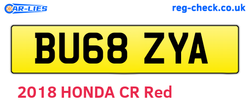 BU68ZYA are the vehicle registration plates.