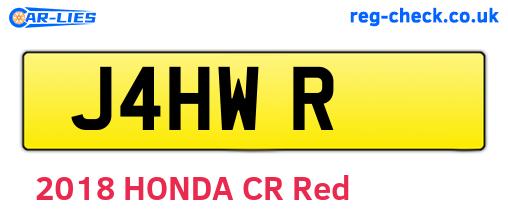 J4HWR are the vehicle registration plates.