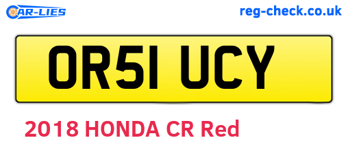 OR51UCY are the vehicle registration plates.