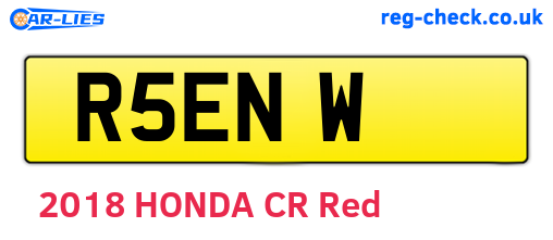 R5ENW are the vehicle registration plates.
