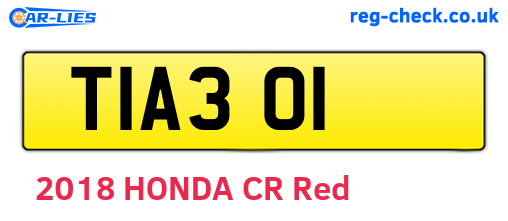 TIA301 are the vehicle registration plates.