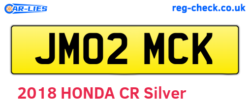 JM02MCK are the vehicle registration plates.