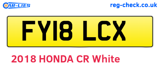 FY18LCX are the vehicle registration plates.