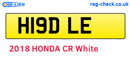 H19DLE are the vehicle registration plates.