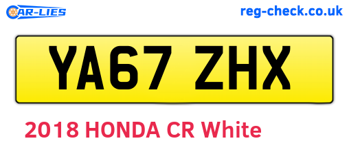 YA67ZHX are the vehicle registration plates.