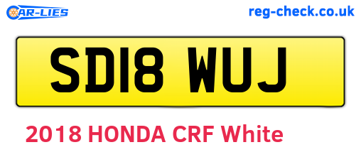 SD18WUJ are the vehicle registration plates.