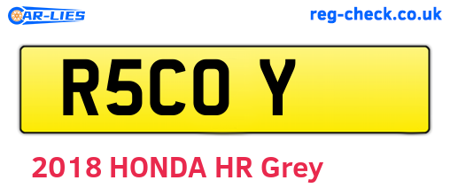 R5COY are the vehicle registration plates.