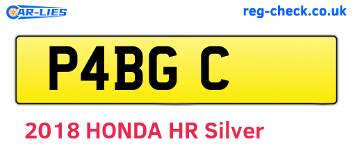 P4BGC are the vehicle registration plates.