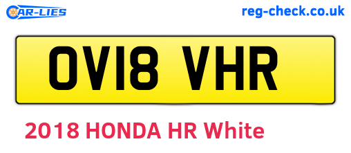 OV18VHR are the vehicle registration plates.