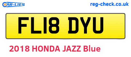 FL18DYU are the vehicle registration plates.