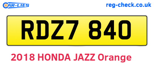 RDZ7840 are the vehicle registration plates.