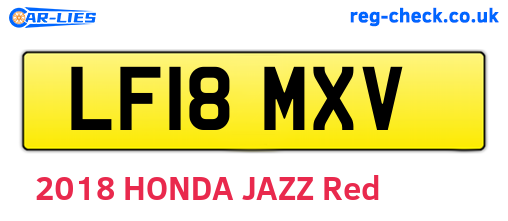 LF18MXV are the vehicle registration plates.