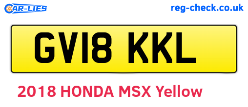 GV18KKL are the vehicle registration plates.