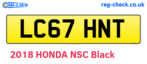 LC67HNT are the vehicle registration plates.
