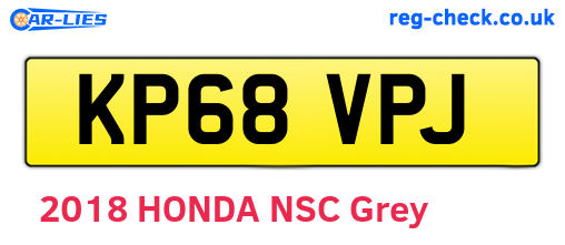 KP68VPJ are the vehicle registration plates.