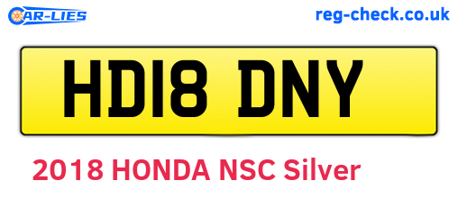 HD18DNY are the vehicle registration plates.