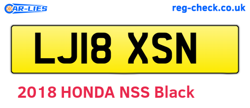 LJ18XSN are the vehicle registration plates.
