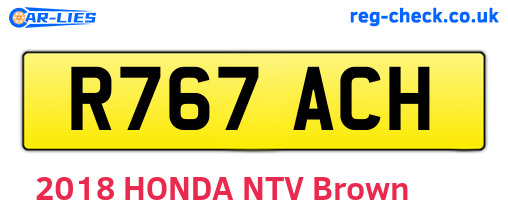 R767ACH are the vehicle registration plates.