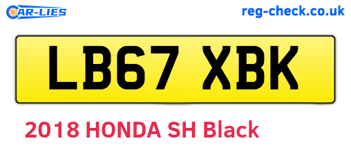 LB67XBK are the vehicle registration plates.