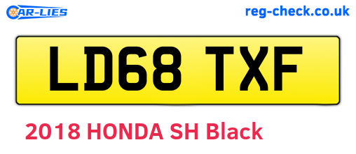 LD68TXF are the vehicle registration plates.
