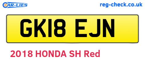 GK18EJN are the vehicle registration plates.