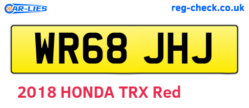 WR68JHJ are the vehicle registration plates.
