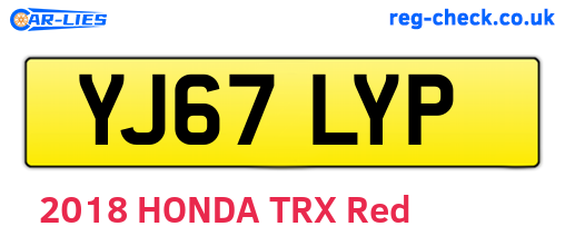 YJ67LYP are the vehicle registration plates.