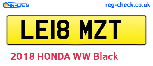 LE18MZT are the vehicle registration plates.