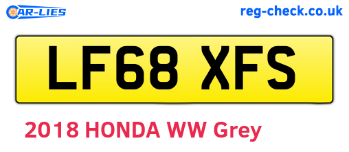 LF68XFS are the vehicle registration plates.