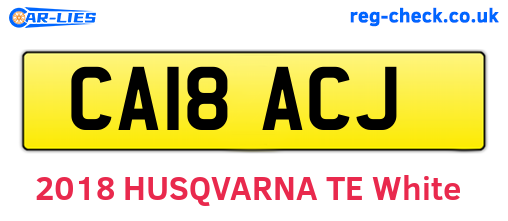 CA18ACJ are the vehicle registration plates.