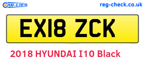 EX18ZCK are the vehicle registration plates.