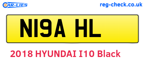 N19AHL are the vehicle registration plates.
