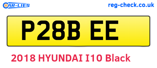 P28BEE are the vehicle registration plates.