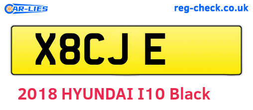 X8CJE are the vehicle registration plates.