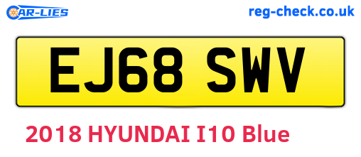 EJ68SWV are the vehicle registration plates.