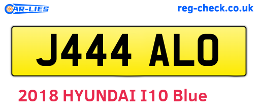 J444ALO are the vehicle registration plates.