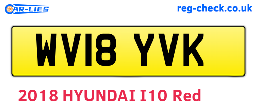 WV18YVK are the vehicle registration plates.