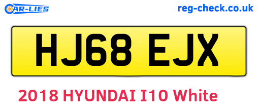 HJ68EJX are the vehicle registration plates.