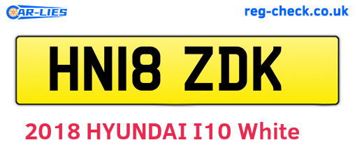 HN18ZDK are the vehicle registration plates.