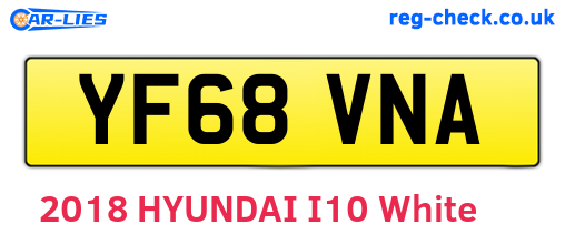 YF68VNA are the vehicle registration plates.